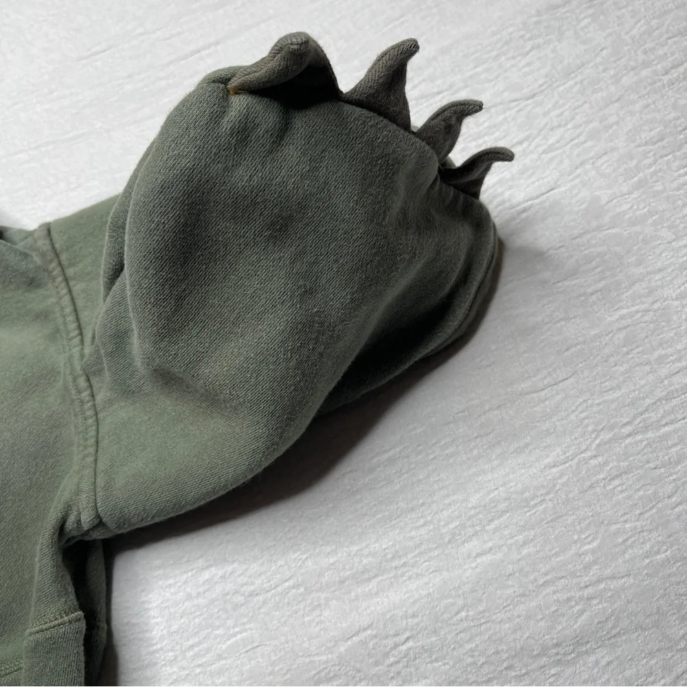 Carter's T-Rex Dino Olive Green Sherpa Lined Full Zip Hoodie 18 Months